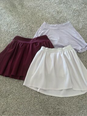 Only Women's Skater Skirts — White, Lavender, and Burgundy